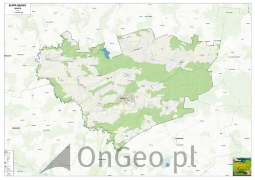 Mapa gminy Orneta